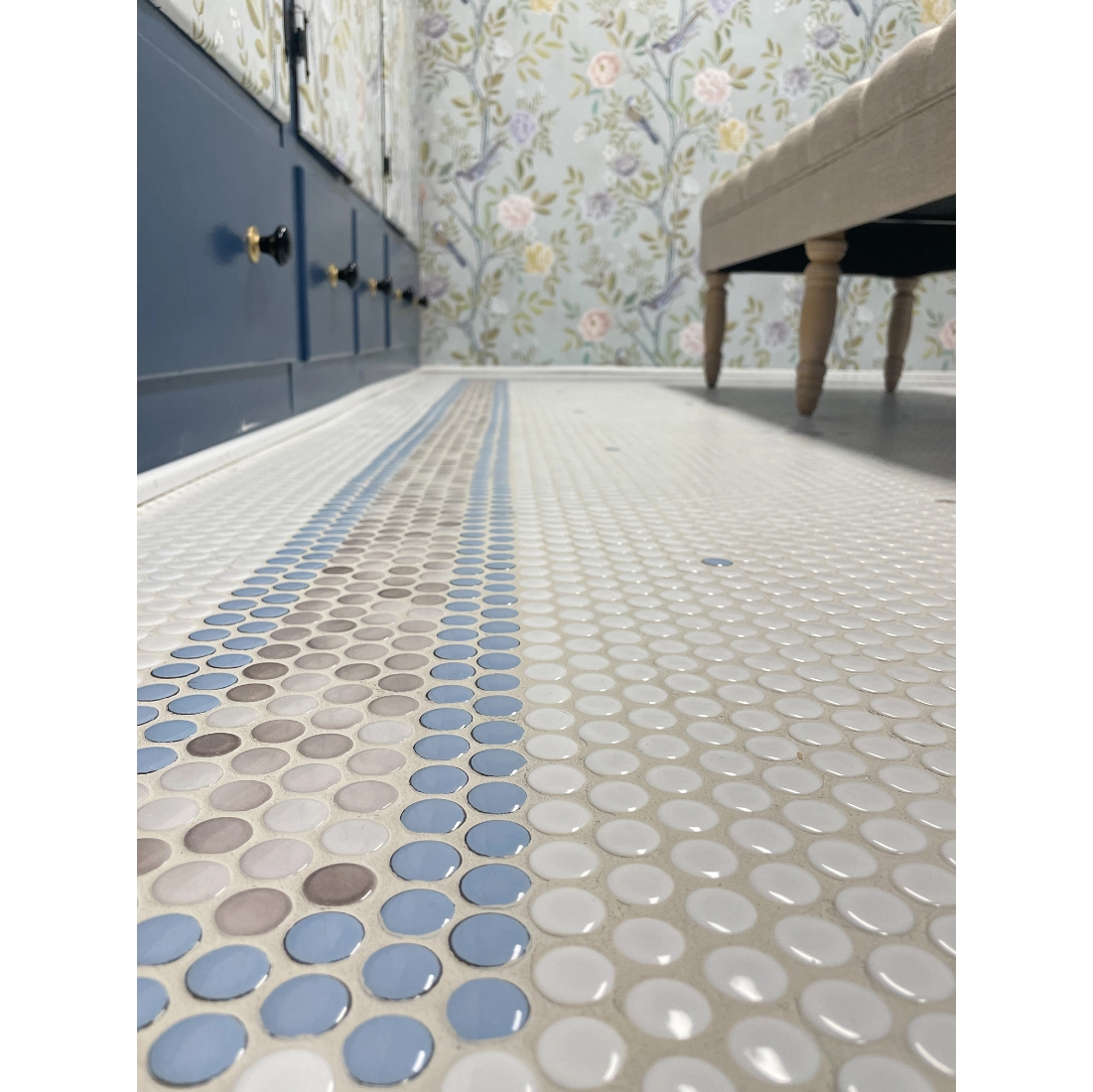 Penny Round Gloss White Porcelain Mosaic Wall and Floor Tile Penny Round Gloss White Porcelain Mosaic Wall and Floor Tile