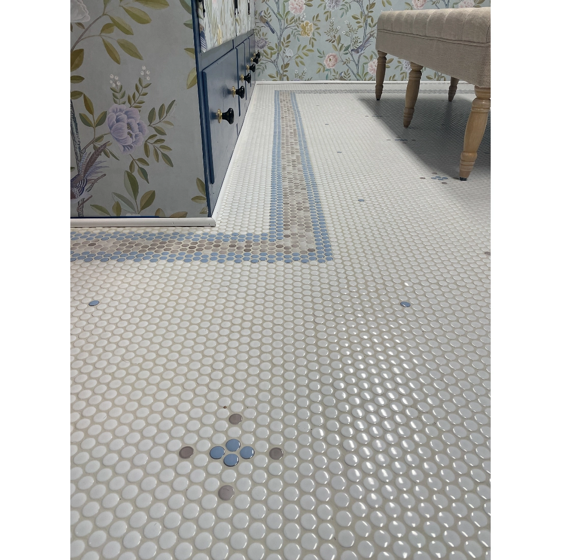 Penny White Polished Porcelain Mosaic Penny White Polished Porcelain Mosaic