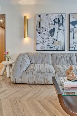 Elisir Royal Fume Chevron Porcelain Wall and Floor Tile - 3 x 18