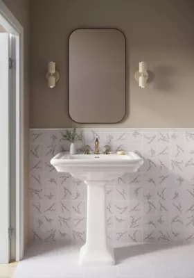 Laura Ashley Pussy Willow Dove Grey Wall Tile - 5 x 5 in. - The
