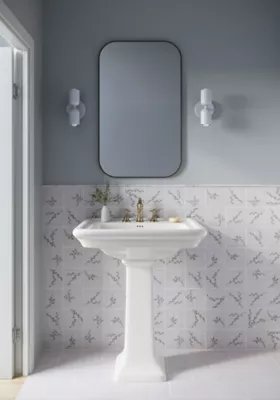 Laura Ashley Pussy Willow Sea Spray Porcelain Wall Tile - 5 x 5 in