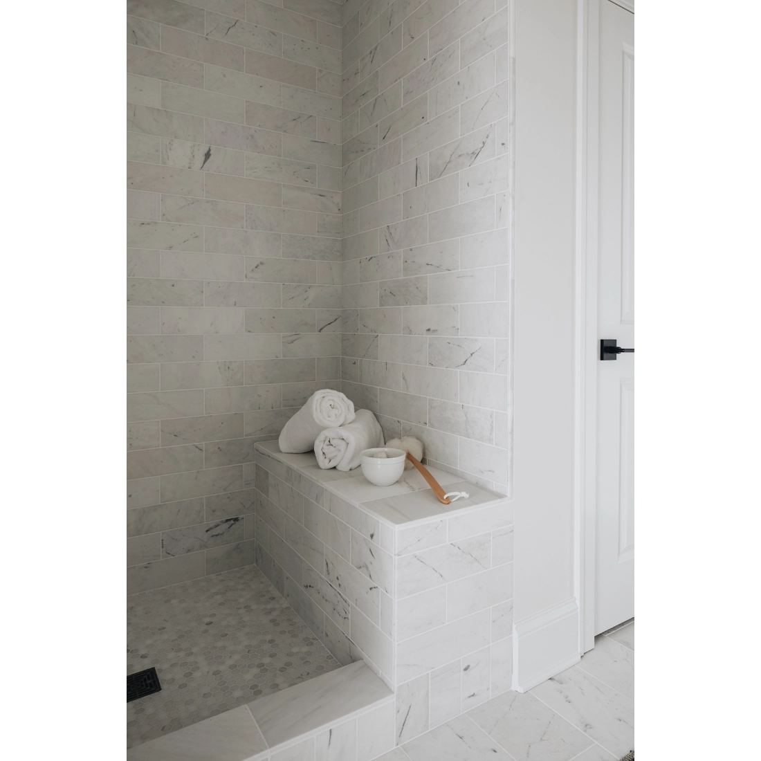 Royal Satin White Marble Subway Wall and Floor Tile - 4 x 12 in. Royal Satin White Marble Subway Wall and Floor Tile - 4 x 12 in.