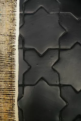 Zellige Charcoal Chabone Star Matte Ceramic Wall and Floor Tile